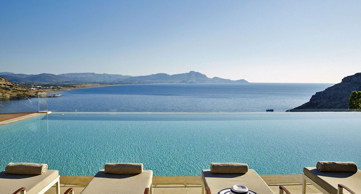 Hotel Lindos Blu s výhledem na moře a soukromou pláž