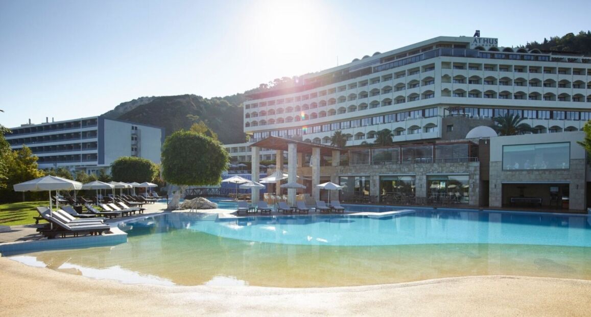 Amus Hotel & Spa s výhledem na moře na ostrově Rhodos.