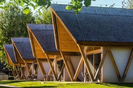 Dřevěné domky v Prekmurska Vas Ajda v Slovinsku