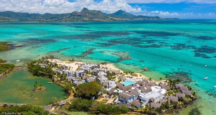Preskil Island Resort na pláži na Mauriciu