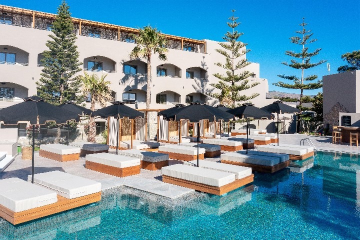 Hotel Eliros Mare na pláži v Georgioupolis, Kréta