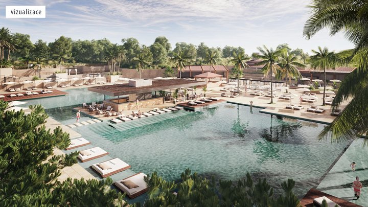 Luxusní resort Mangia's Costa Ragusa na Sicílii s výhledem na moře.