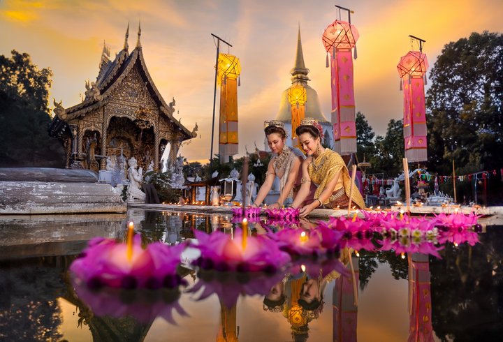 Svátek Loy Krathong a okruh Thajskem s pobytem u moře, odlet z Vídně